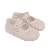 B755: Baby Girls Pre Walker Soft Soled Shoe-Dusty Pink (Shoe Sizes: 0-3)